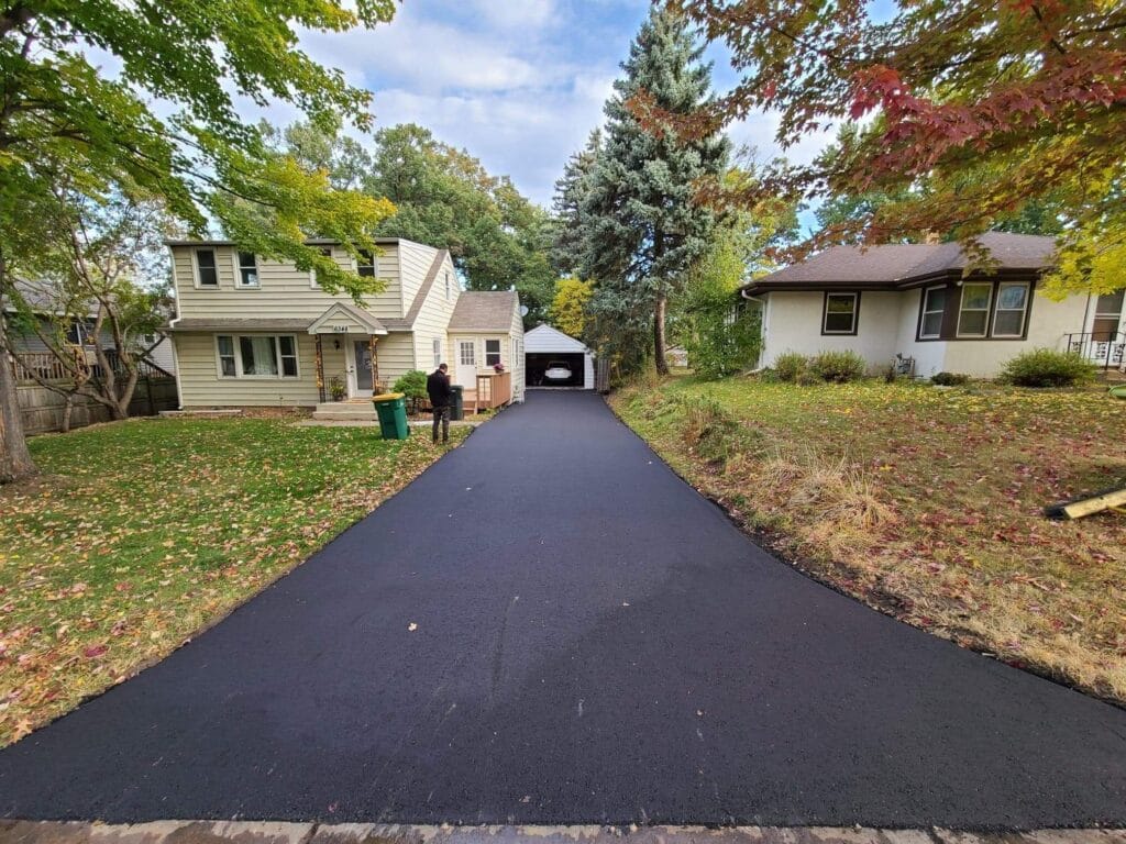 Driveways 2 Completed Asphalt Driveway in Autumn