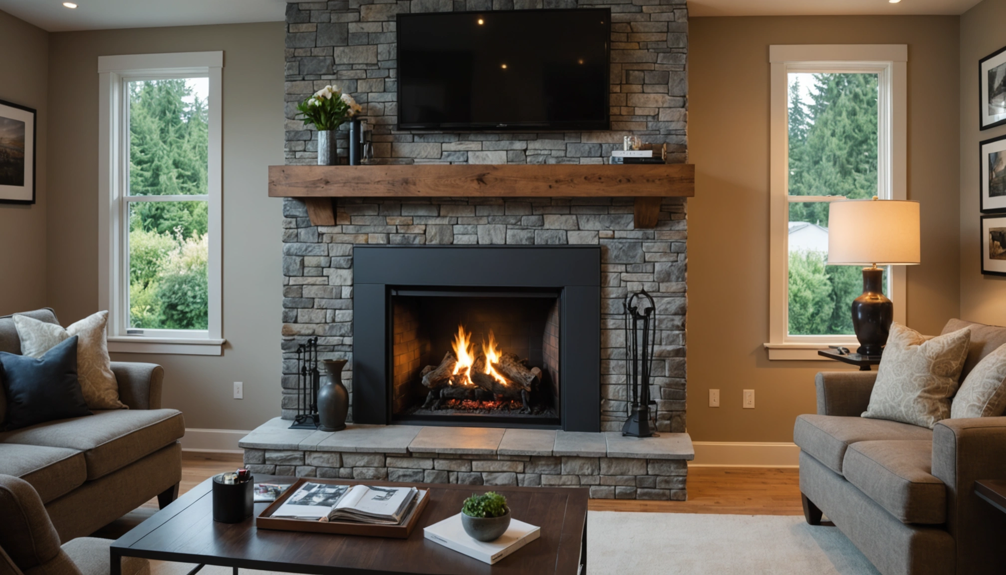 fireplace facade remodel Kirkland WA | slot 1